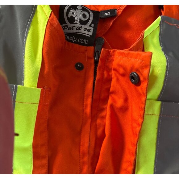 Put It On Hi Vis Orange Bib Overalls Size 44 Reflective Stripes Adjustable - Picture 4 of 10